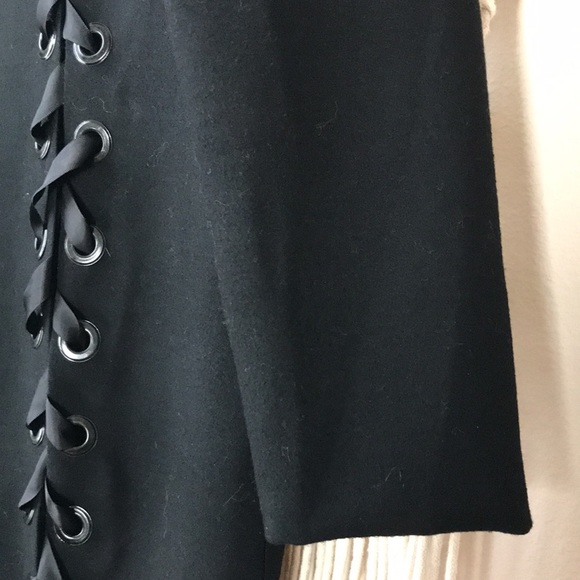 I-AM-ZOE by Otilia Mendez long sleeve wool mini lace up shift dress sz m… - Picture 5 of 11